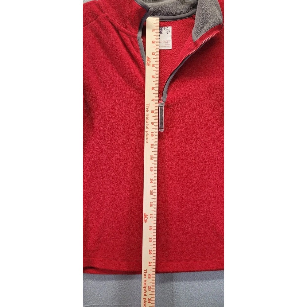Old Navy Teddy Sweater Womens Size Small Red 1/4 Zip Casual Soft Comfy LS Fleece - Picture 4 of 9